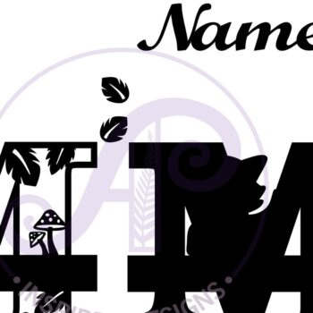 Intra απο ξύλο plywood Χρώμα wenge 3mm-4mm πάχος - Fox Monogram Letter M Cut File Δίασταση 30x20 cm INTRAFABR-105614711 - Image 2