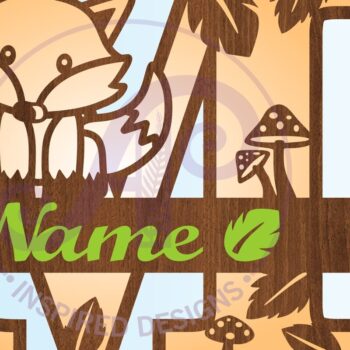 Intra απο ξύλο plywood Χρώμα wenge 3mm-4mm πάχος - Fox Monogram Letter M Cut File Δίασταση 30x20 cm INTRAFABR-105614711 - Image 3