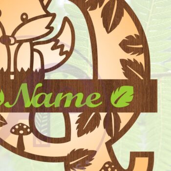 Intra απο ξύλο plywood Χρώμα wenge 3mm-4mm πάχος - Fox Monogram Letter Q Cut File Δίασταση 30x20 cm INTRAFABR-84638175 - Image 1