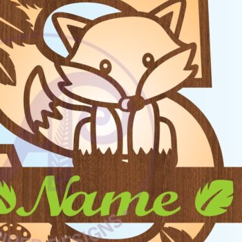 Intra απο ξύλο plywood  Χρώμα wenge 3mm-4mm πάχος - αποκοπής μονογράμματος Fox Letter S Δίασταση 30x20 cm INTRAFABR-85979367 - Image 3