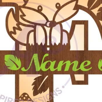Intra απο ξύλο plywood 3mm-4mm πάχος - Πακέτο  σετ γραμμάτων Fox Monogram Δίασταση 30x20 cm INTRAFABR-69918962 - Image 2