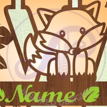 Intra απο ξύλο plywood  Χρώμα wenge 3mm-4mm πάχος - Fox Monogram Letter W Cut File Δίασταση 30x20 cm INTRAFABR-76650496 - Image 1