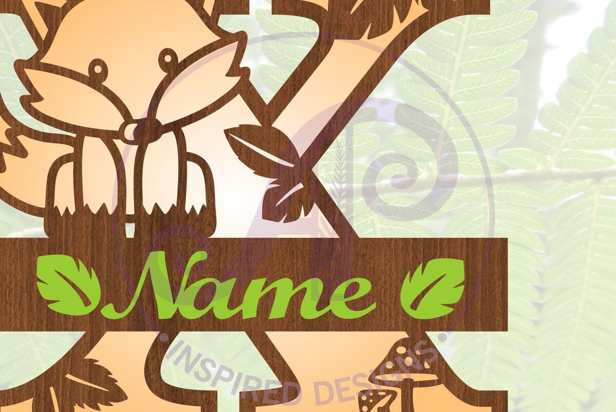 Intra απο ξύλο plywood  Χρώμα wenge 3mm-4mm πάχος - Fox Monogram Letter X Cut Δίασταση 30x20 cm INTRAFABR-105588720