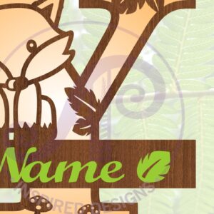 Intra απο ξύλο plywood  Χρώμα wenge 3mm-4mm πάχος - Fox Monogram Letter Y Cut File Δίασταση 30x20 cm INTRAFABR-105589009