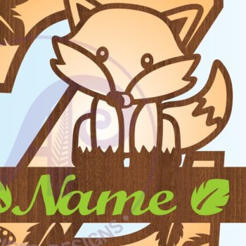 Intra απο ξύλο plywood  Χρώμα wenge 3mm-4mm πάχος - Fox Monogram Letter Z Cut File Δίασταση 30x20 cm INTRAFABR-105589195 - Image 3