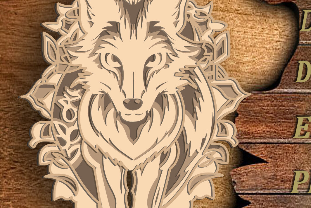 Intra απο ξύλο plywood  Χρώμα wenge 3mm-4mm πάχος - Fox Multilayer 3D /Fox 3D Mandala Δίασταση 30x30 cm INTRAFABR-105588909