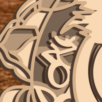 Intra απο ξύλο plywood  Χρώμα wenge 3mm-4mm πάχος - Fox Multilayer 3D /Fox 3D Mandala Δίασταση 30x30 cm INTRAFABR-105588909 - Image 3