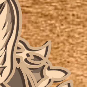 Intra απο ξύλο plywood  Χρώμα wenge 3mm-4mm πάχος - Fox Multilayer 3D /Fox 3D Mandala Δίασταση 30x30 cm INTRAFABR-105588909 - Image 7