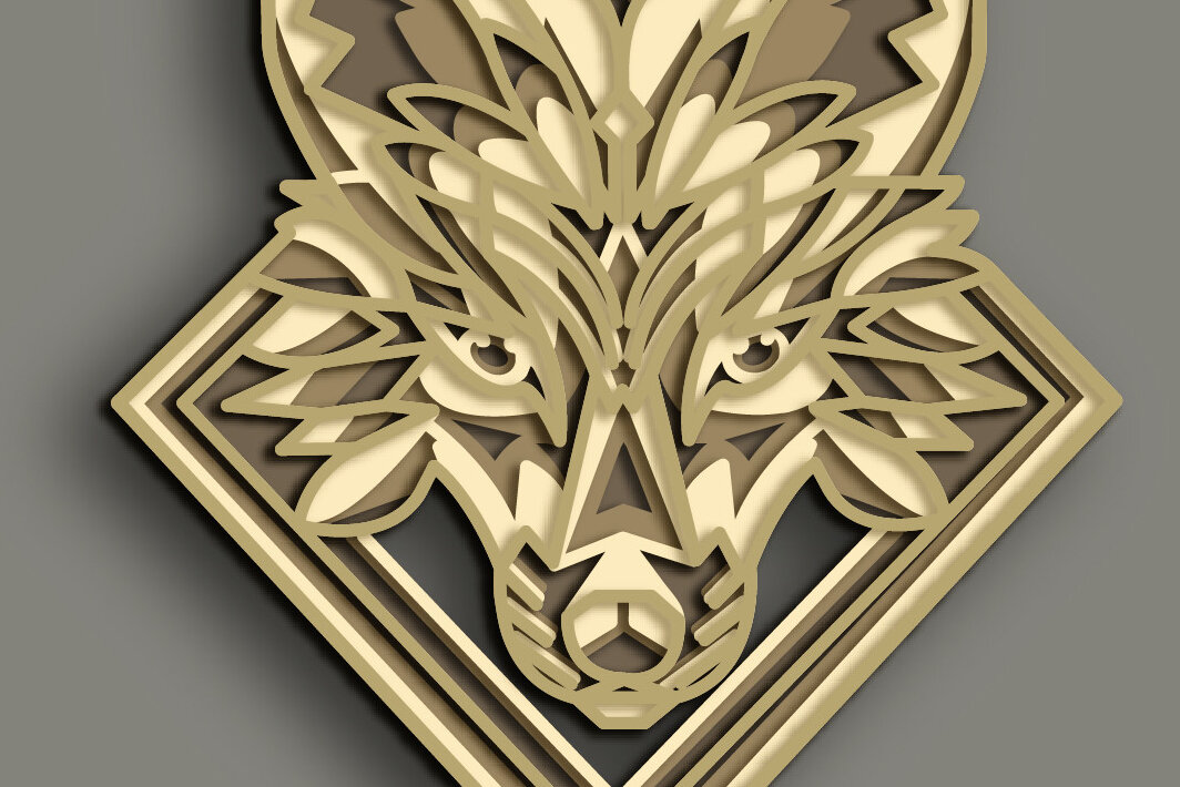 Intra απο ξύλο plywood  Χρώμα wenge 3mm-4mm πάχος - Fox Multilayer 3D /Fox 3D Mandala/Las Δίασταση 30x30 cm INTRAFABR-84385544