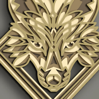 Intra απο ξύλο plywood  Χρώμα wenge 3mm-4mm πάχος - Fox Multilayer 3D /Fox 3D Mandala/Las Δίασταση 30x30 cm INTRAFABR-84385544 - Image 3