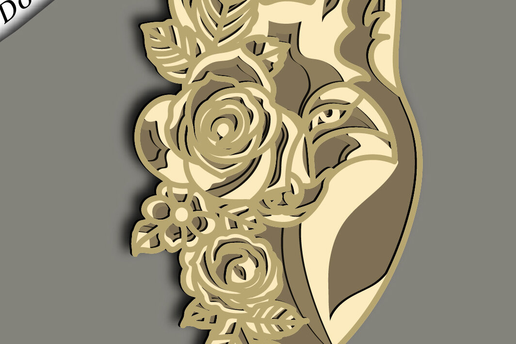 Intra απο ξύλο plywood  Χρώμα wenge 3mm-4mm πάχος - Fox Multilayer 3D /Fox 3D Mandala Δίασταση 30x30 cm INTRAFABR-84385414