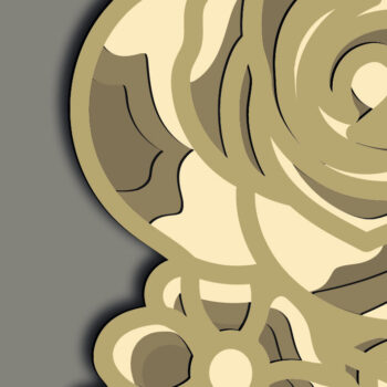 Intra απο ξύλο plywood  Χρώμα wenge 3mm-4mm πάχος - Fox Multilayer 3D /Fox 3D Mandala Δίασταση 30x30 cm INTRAFABR-84385414 - Image 3