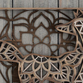 Intra απο ξύλο plywood Χρώμα wenge 3mm-4mm πάχος - Fox Multilayered Mandala Δίασταση 30x30 cm INTRAFABR-80252421 - Image 3