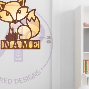 Intra απο ξύλο plywood Χρώμα wenge 3mm-4mm πάχος - Πρότυπο κοπής με λέιζερ Sign Name Fox Δίασταση 30x20 cm INTRAFABR-79320966 - Image 3