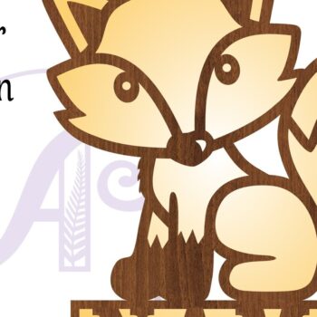 Intra απο ξύλο plywood Χρώμα wenge 3mm-4mm πάχος - Πρότυπο κοπής με λέιζερ Sign Name Fox Δίασταση 30x20 cm INTRAFABR-79320966 - Image 4