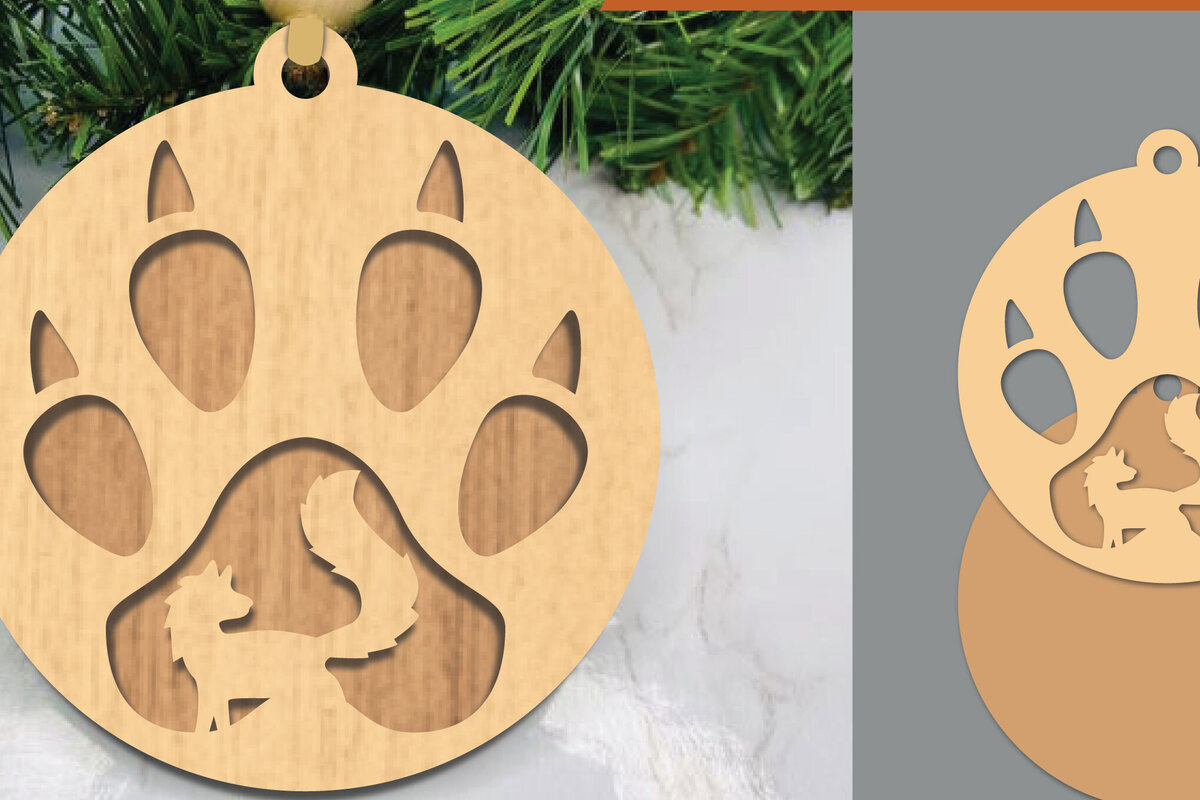 Intra απο ξύλο plywood  Χρώμα wenge 3mm-4mm πάχος - Στολίδι Fox Paw Δίασταση 6x6 cm INTRAFABR-84864827