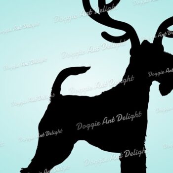 Intra απο ξύλο plywood  Χρώμα wenge 3mm-4mm πάχος - Fox Terrier Christmas Dog Τάρανδος Δίασταση 15x15 cm INTRAFABR-86051491 - Image 1