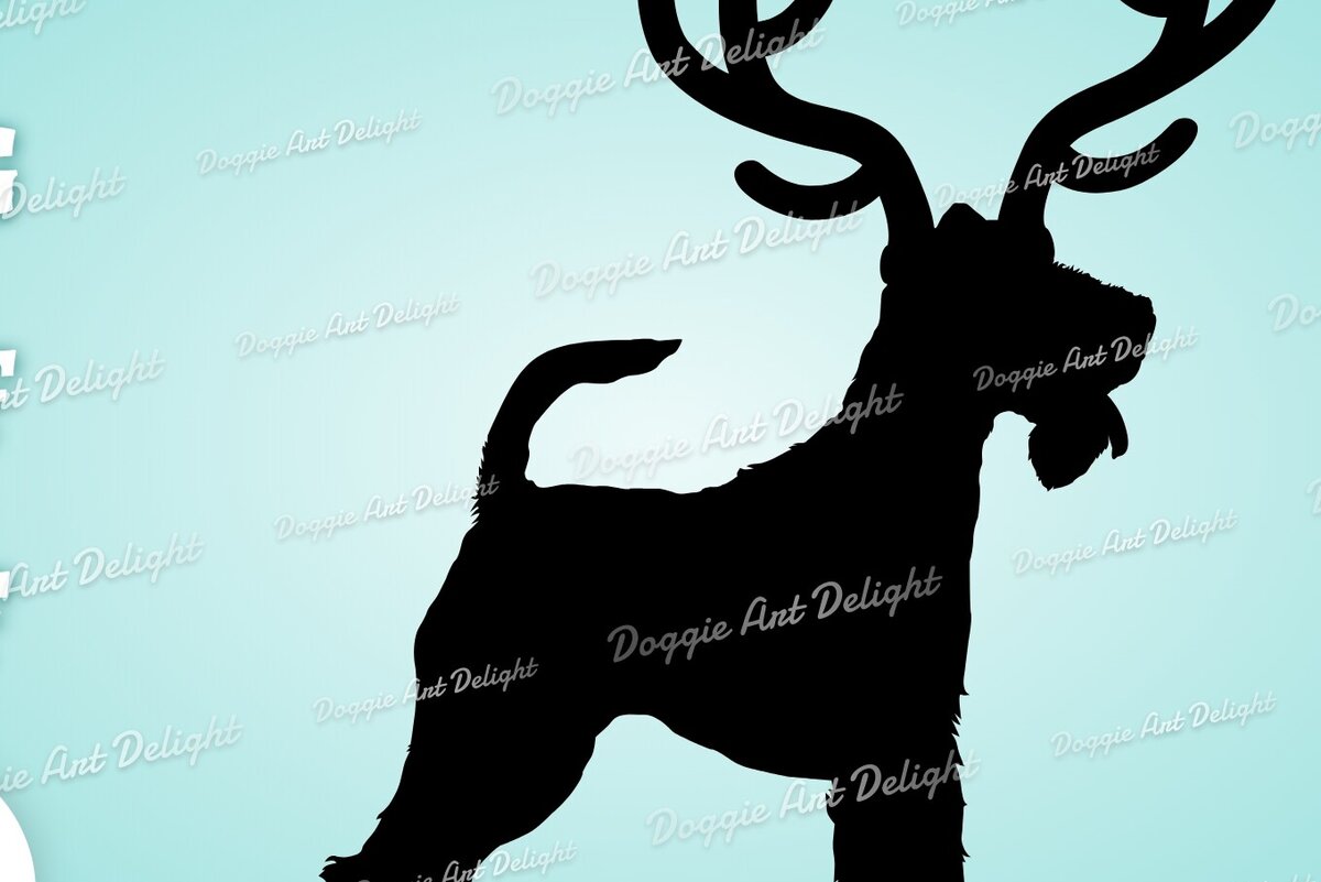 Intra απο ξύλο plywood  Χρώμα wenge 3mm-4mm πάχος - Fox Terrier Christmas Dog Τάρανδος Δίασταση 15x15 cm INTRAFABR-86051491