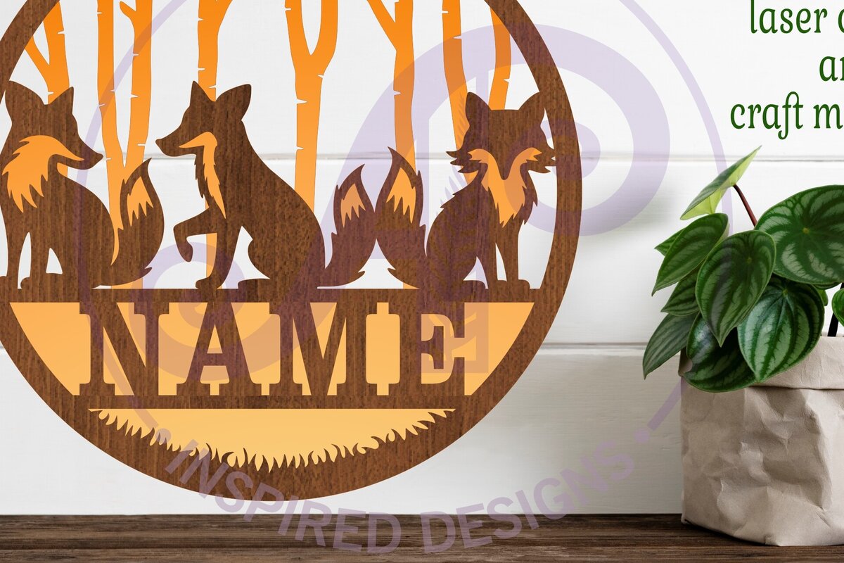 Intra απο ξύλο plywood  Χρώμα wenge 3mm-4mm πάχος - Πινακίδα ονόματος Fox Two Layer Δίασταση 30x20 cm INTRAFABR-84621685