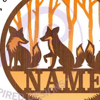 Intra απο ξύλο plywood  Χρώμα wenge 3mm-4mm πάχος - Πινακίδα ονόματος Fox Two Layer Δίασταση 30x20 cm INTRAFABR-84621685 - Image 4