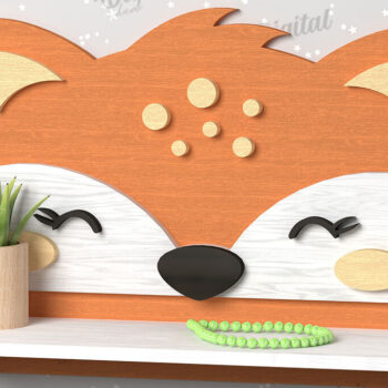 Intra απο ξύλο plywood Χρώμα wenge 3mm-4mm πάχος - με λέιζερ ραφιών τοίχου Fox Δίασταση 30x20 cm INTRAFABR-41586811 - Image 1