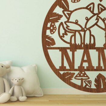 Intra απο ξύλο plywood  Χρώμα wenge 3mm-4mm πάχος - Foxes Name Cut File Δίασταση 30x20 cm INTRAFABR-109240315 - Image 1