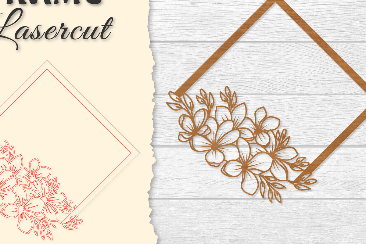 Intra απο ξύλο plywood  Χρώμα wenge 3mm-4mm πάχος - Κορνίζα Flower Δίασταση 20x25 cm INTRAFABR-49334848