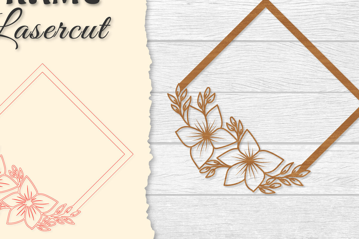 Intra απο ξύλο plywood  Χρώμα wenge 3mm-4mm πάχος - Κορνίζα Flower Δίασταση 20x25 cm INTRAFABR-104808755