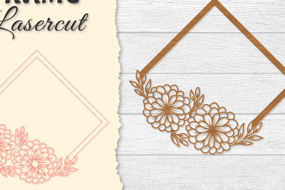 Intra απο ξύλο plywood  Χρώμα wenge 3mm-4mm πάχος - Κορνίζα Flower Δίασταση 20x25 cm INTRAFABR-104802881