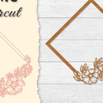 Intra απο ξύλο plywood  Χρώμα wenge 3mm-4mm πάχος - Κορνίζα Flower Δίασταση 20x25 cm INTRAFABR-104808063 - Image 1