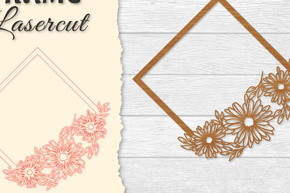 Intra απο ξύλο plywood  Χρώμα wenge 3mm-4mm πάχος - Κορνίζα Flower Δίασταση 20x25 cm INTRAFABR-104739771