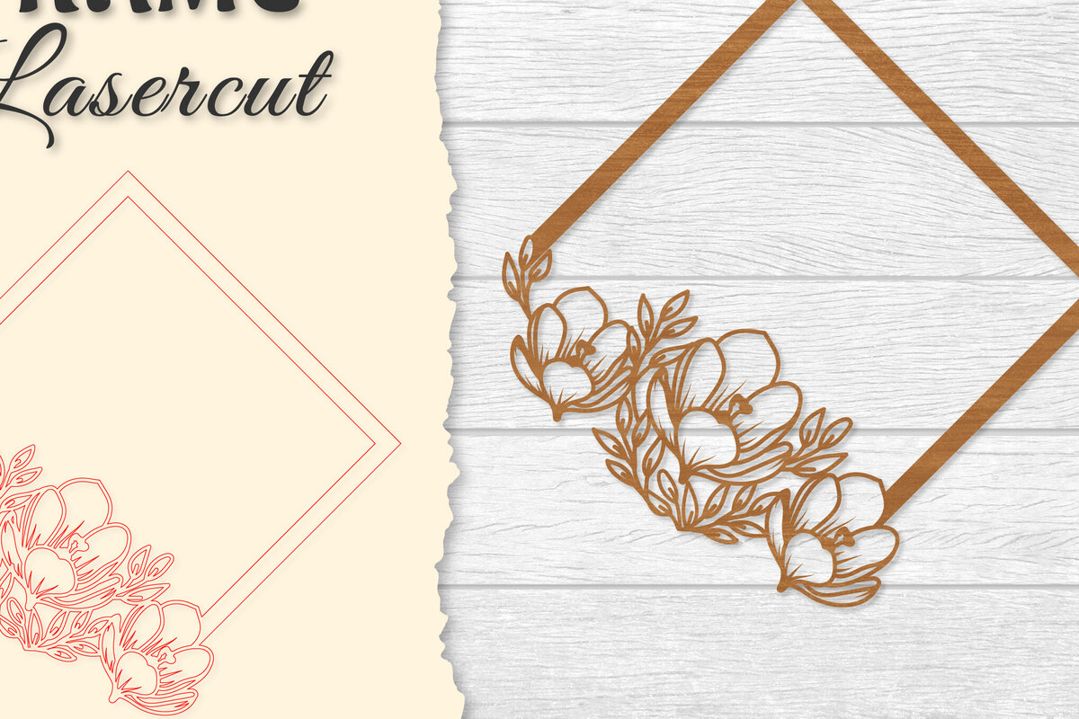 Intra απο ξύλο plywood  Χρώμα wenge 3mm-4mm πάχος - Κορνίζα Flower Δίασταση 20x25 cm INTRAFABR-108845365