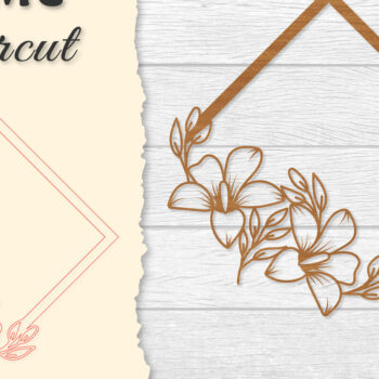 Intra απο ξύλο plywood  Χρώμα wenge 3mm-4mm πάχος - Κορνίζα Λουλούδια κοπής με λέιζερ Δίασταση 20x25 cm INTRAFABR-108845660 - Image 4