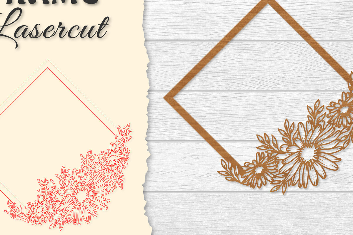 Intra απο ξύλο plywood  Χρώμα wenge 3mm-4mm πάχος - Κορνίζα Flower Δίασταση 20x25 cm INTRAFABR-108845164