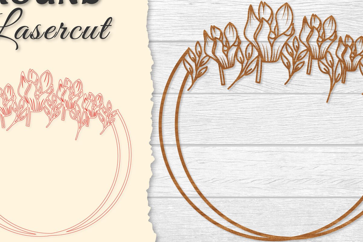 Intra απο ξύλο plywood  Χρώμα wenge 3mm-4mm πάχος - Πλαίσιο Flower Στρογγυλό Lasercut Δίασταση 20x20 cm INTRAFABR-110273706