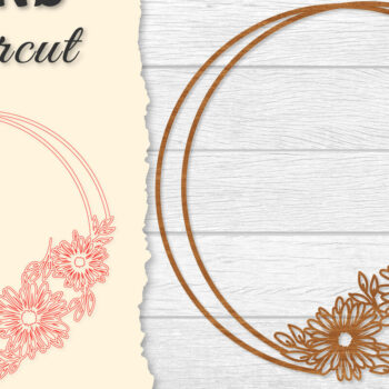 Intra απο ξύλο plywood  Χρώμα wenge 3mm-4mm πάχος - Πλαίσιο Flower Στρογγυλό Lasercut Δίασταση 20x20 cm INTRAFABR-43551792 - Image 1