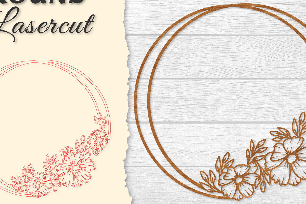 Intra απο ξύλο plywood  Χρώμα wenge 3mm-4mm πάχος - Πλαίσιο Flower Στρογγυλό Lasercut Δίασταση 20x20 cm INTRAFABR-28903068