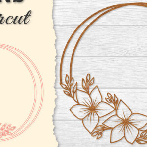 Intra απο ξύλο plywood  Χρώμα wenge 3mm-4mm πάχος - Πλαίσιο Flower Στρογγυλό Lasercut Δίασταση 20x20 cm INTRAFABR-35265363