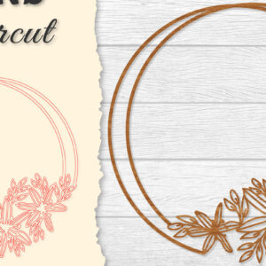 Intra απο ξύλο plywood  Χρώμα wenge 3mm-4mm πάχος - Πλαίσιο Flower Στρογγυλό Lasercut Δίασταση 20x20 cm INTRAFABR-41155227