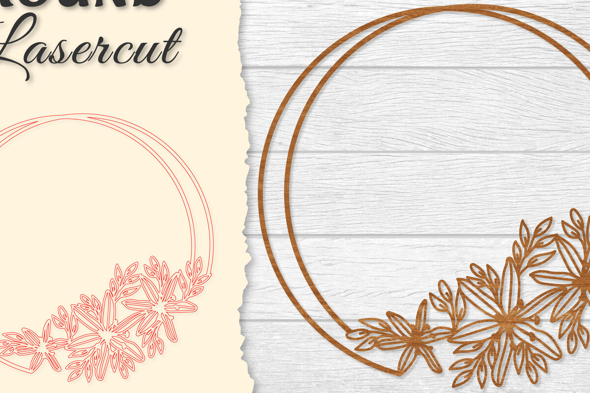 Intra απο ξύλο plywood  Χρώμα wenge 3mm-4mm πάχος - Πλαίσιο Flower Στρογγυλό Lasercut Δίασταση 20x20 cm INTRAFABR-41155227