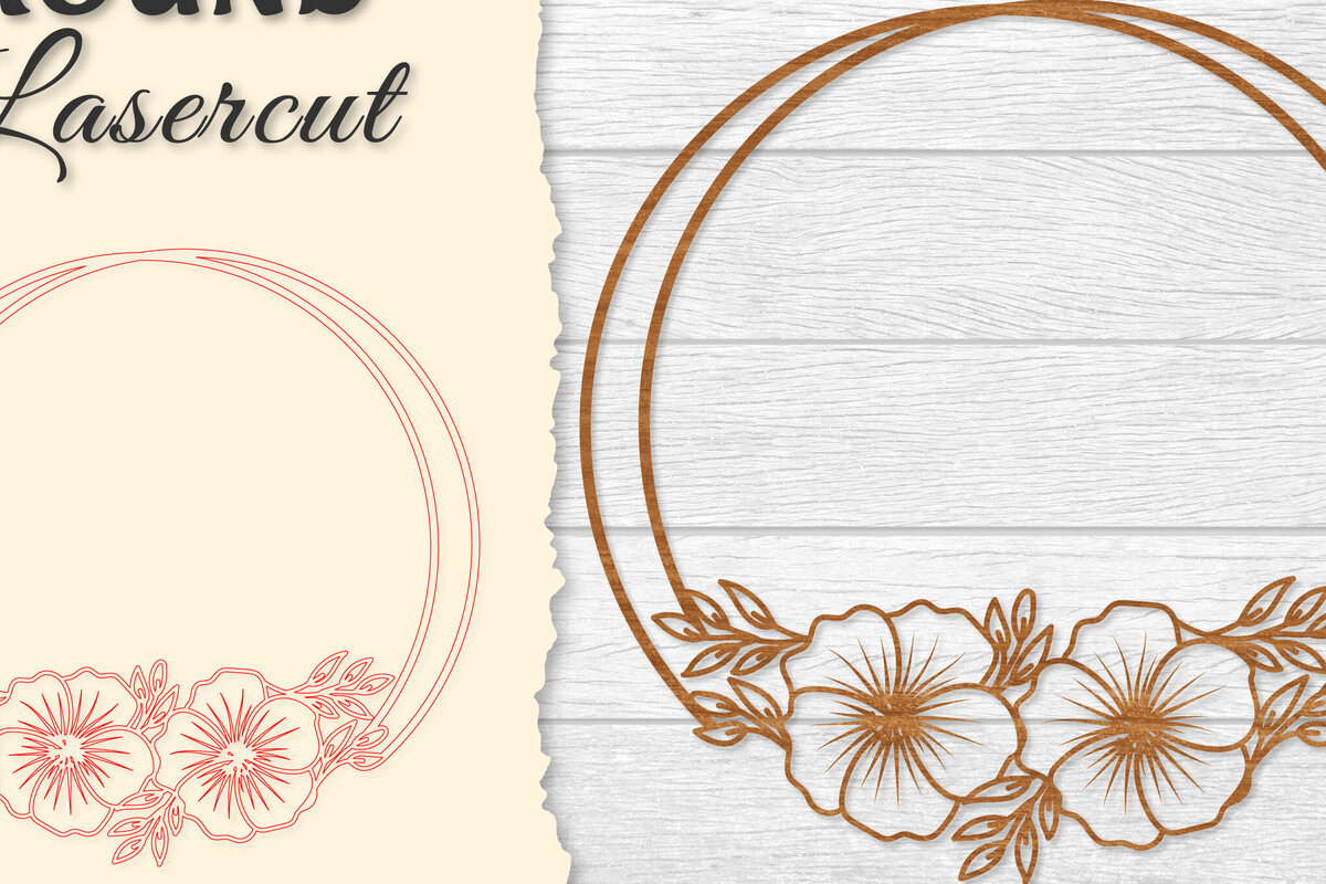 Intra απο ξύλο plywood  Χρώμα wenge 3mm-4mm πάχος - Πλαίσιο Flower Στρογγυλό Lasercut Δίασταση 20x20 cm INTRAFABR-35632855