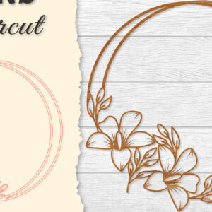 Intra απο ξύλο plywood  Χρώμα wenge 3mm-4mm πάχος - Πλαίσιο Flower Στρογγυλό Lasercut Δίασταση 20x20 cm INTRAFABR-112553545