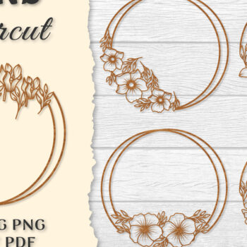 Intra απο ξύλο plywood  Χρώμα wenge 3mm-4mm πάχος - Πλαίσιο Λουλούδι Στρογγυλά ΔΕΜΑΤΑ κοπής με λέιζερ Δίασταση 20x20 cm INTRAFABR-106434984 - Image 1