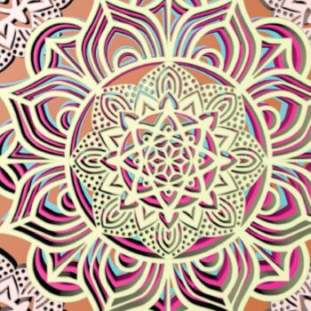 Intra απο ξύλο plywood Χρώμα wenge 3mm-4mm πάχος - Κορνίζα Mandala . 5 στρώσεις Δίασταση 30x30 cm INTRAFABR-85823417 - Image 1