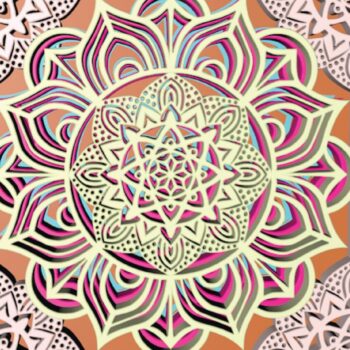 Intra απο ξύλο plywood Χρώμα wenge 3mm-4mm πάχος - Κορνίζα Mandala . 5 στρώσεις Δίασταση 30x30 cm INTRAFABR-85823417 - Image 4