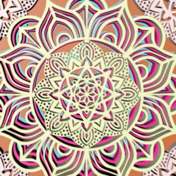 Intra απο ξύλο plywood Χρώμα wenge 3mm-4mm πάχος - Κορνίζα Mandala . 5 στρώσεις Δίασταση 30x30 cm INTRAFABR-85823417 - Image 5