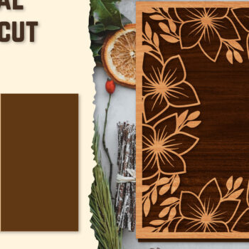 Intra απο ξύλο plywood 3mm-4mm πάχος - Κορνίζα Photo Floral Lasercut Δίασταση 20x25 cm INTRAFABR-123554857 - Image 1