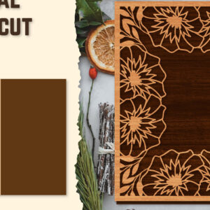 Intra απο ξύλο plywood  Χρώμα wenge 3mm-4mm πάχος - Κορνίζα Photo Floral Lasercut Δίασταση 20x25 cm INTRAFABR-84288561