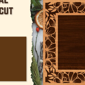 Intra απο ξύλο plywood  Χρώμα wenge 3mm-4mm πάχος - Κορνίζα Photo Floral Lasercut Δίασταση 20x25 cm INTRAFABR-109111293