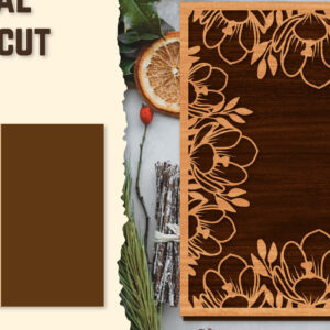 Intra απο ξύλο plywood  Χρώμα wenge 3mm-4mm πάχος - Κορνίζα Photo Floral Lasercut Δίασταση 20x25 cm INTRAFABR-80774392